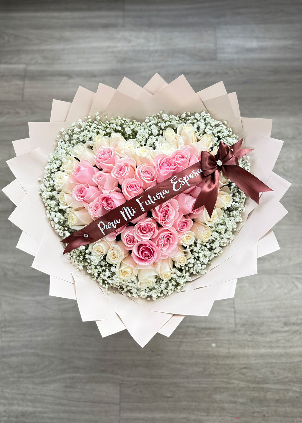 Blush Heart Rose Bouquet
