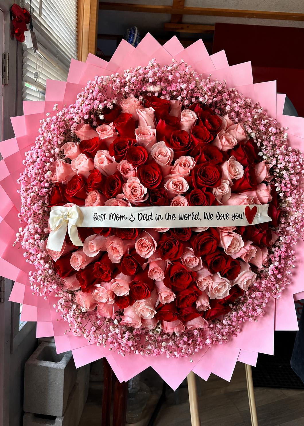 Blush & Crimson Luxury 100 Rose Bouquet