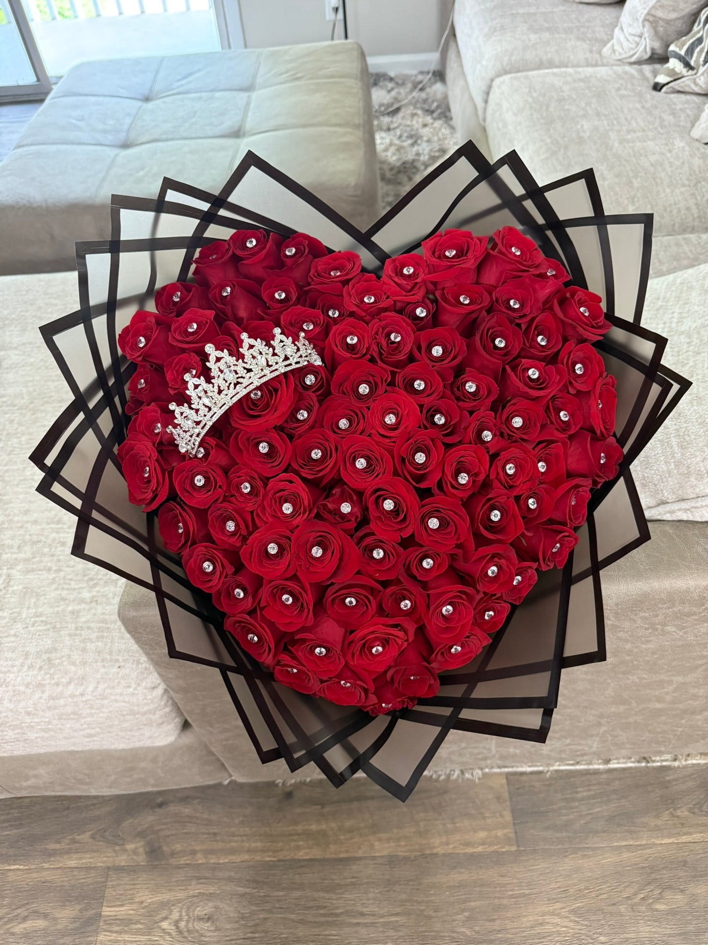 Luxury 100 Roses Heart Bouquet