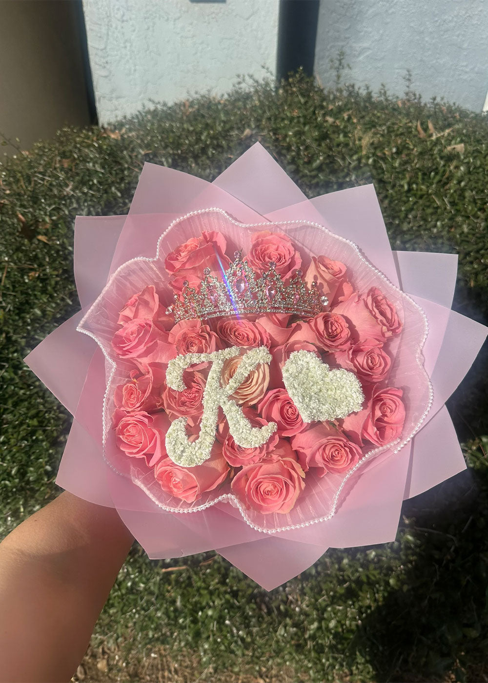 Personalized Initial Rose Arrangement