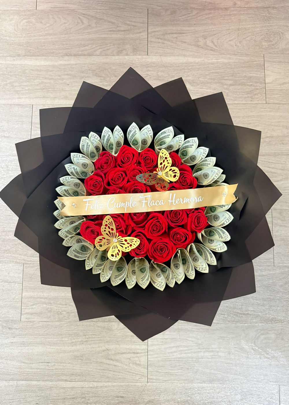 Premium Money & Fresh Rose Bouquet
