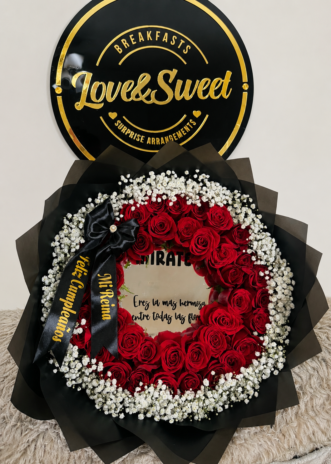 Eternal Love Mirror Rose Wreath
