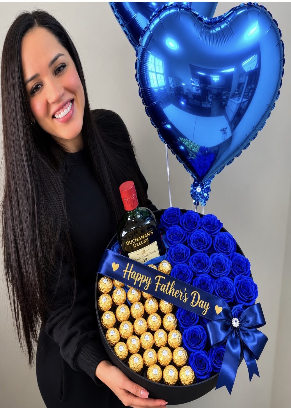Royal Blue Roses & Whiskey Father’s Day Box